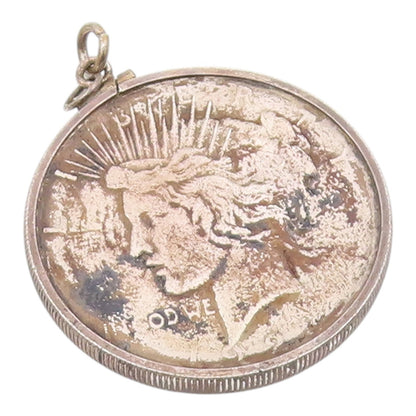 925 Sterling Silver  Vintage 1923 Dollar United States Coin Pendant  PT15902