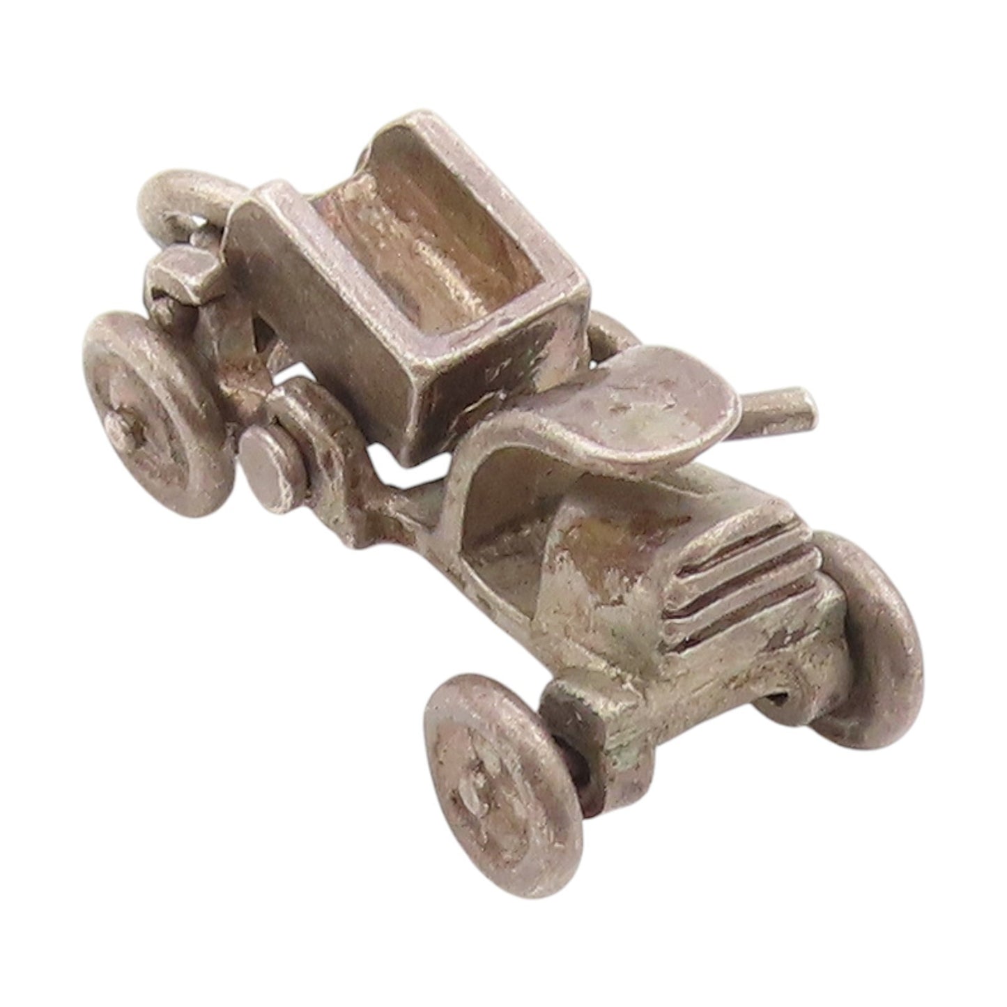 925 Sterling Silver Vintage Pendant 3D Classic Dump Truck Charm MOVES  PT25408