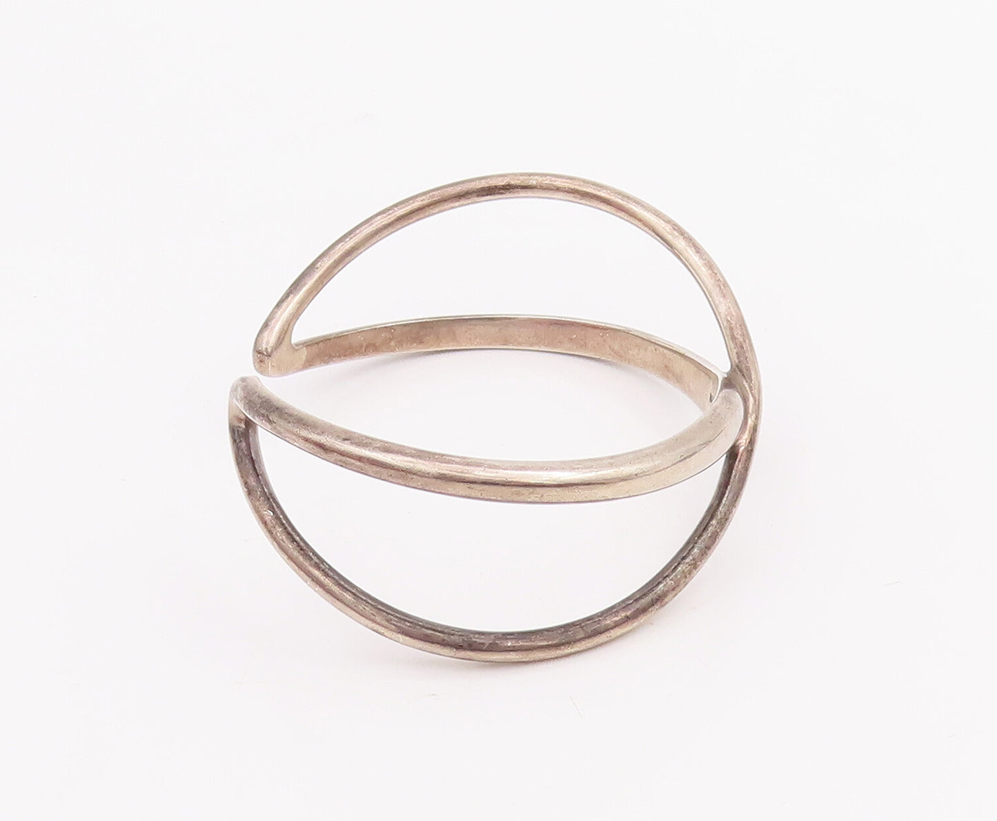 925 Sterling Silver Vintage Bracelet BAYANIHAN Designer Cutout Rod Cuff  BT10574