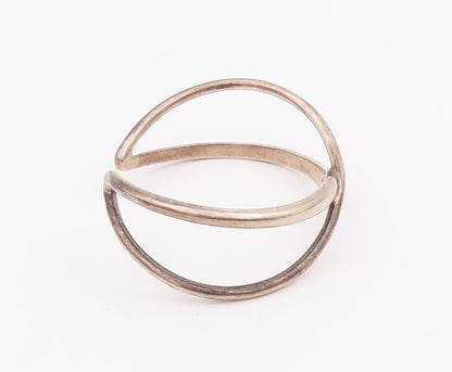 925 Sterling Silver Vintage Bracelet BAYANIHAN Designer Cutout Rod Cuff  BT10574