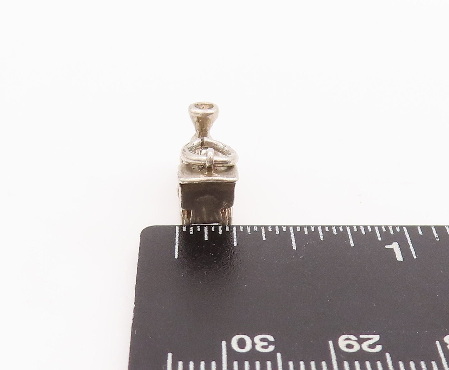 925 Sterling Silver Vintage Pendant Mini Carved Train Engine Charm  PT23472