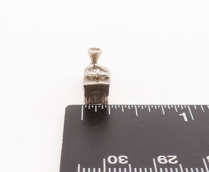 925 Sterling Silver Vintage Pendant Mini Carved Train Engine Charm  PT23472