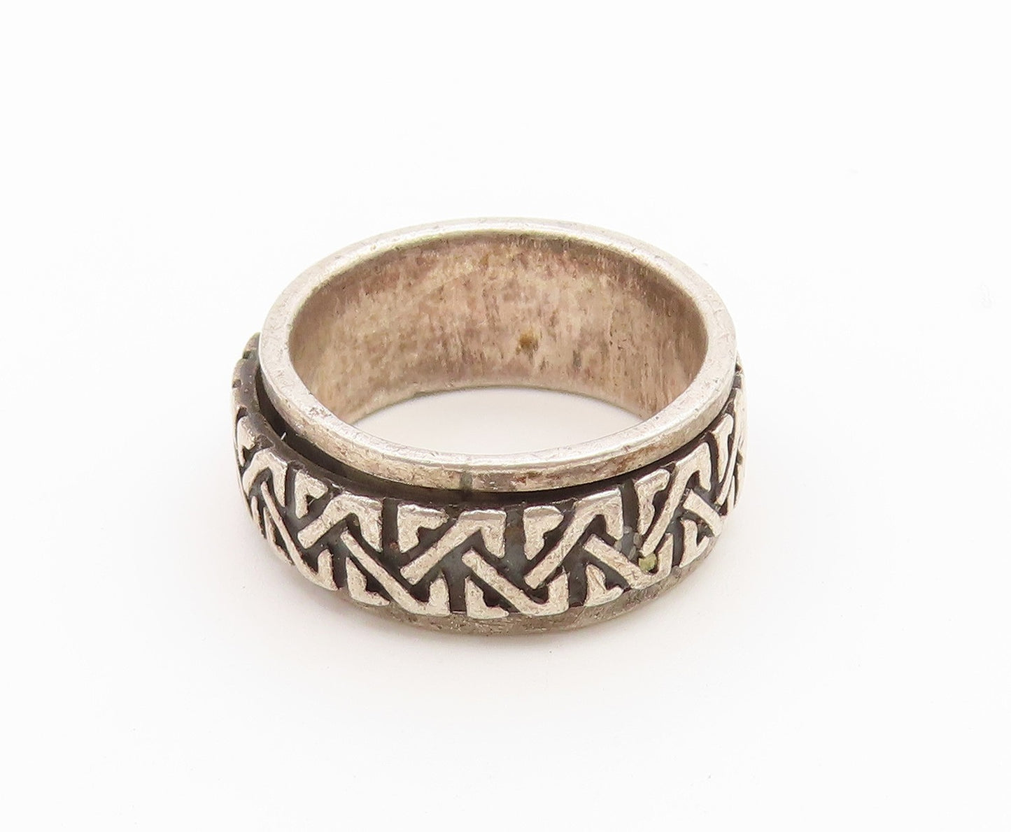 925 Sterling Silver Vintage Ring Celtic Knotwork Spinner Band  Sz 6.5  RG36773