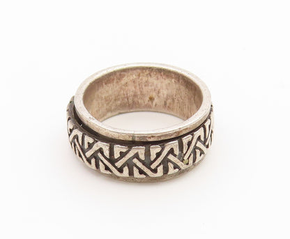925 Sterling Silver Vintage Ring Celtic Knotwork Spinner Band  Sz 6.5  RG36773