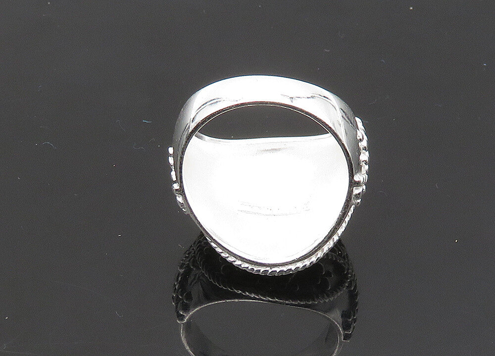 925 Sterling Silver  Vintage Shiny Twist Patterned Band Ring Sz 8  RG21562
