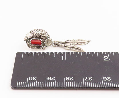 925 Sterling Silver Vintage Earrings NAVAJO Multi Gemstone Single Lot  EG14289
