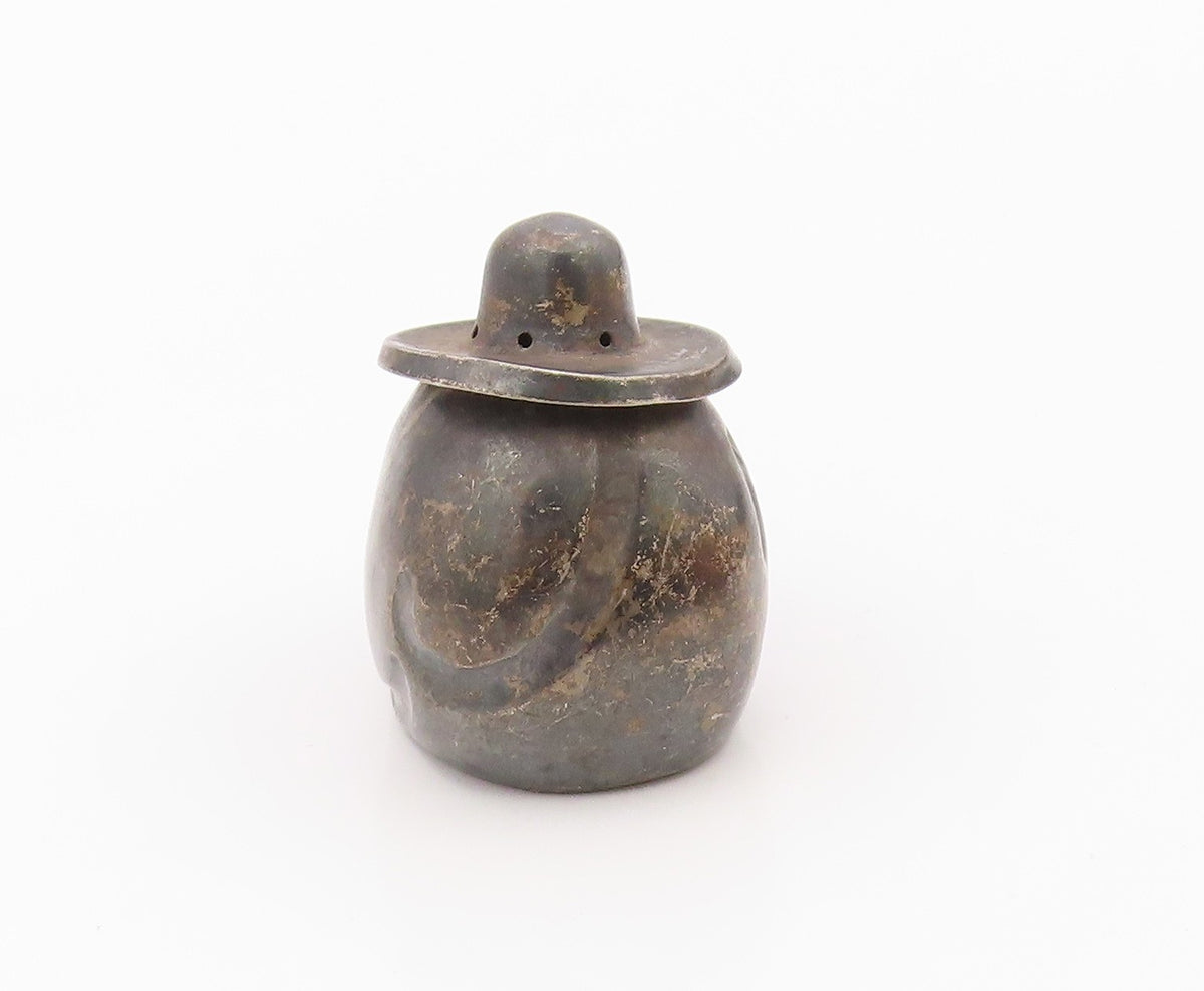 MEXICO 925 Sterling Silver Vintage Antique Puffy Man Salt Shaker  TR2970