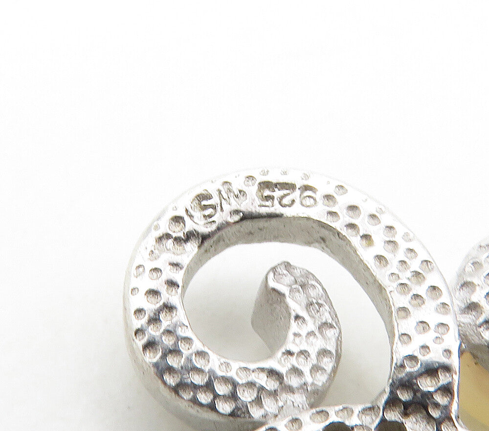 925 Sterling Silver  Freshwater Pearl & Cubic Zirconia Swirl Pendant  PT12975