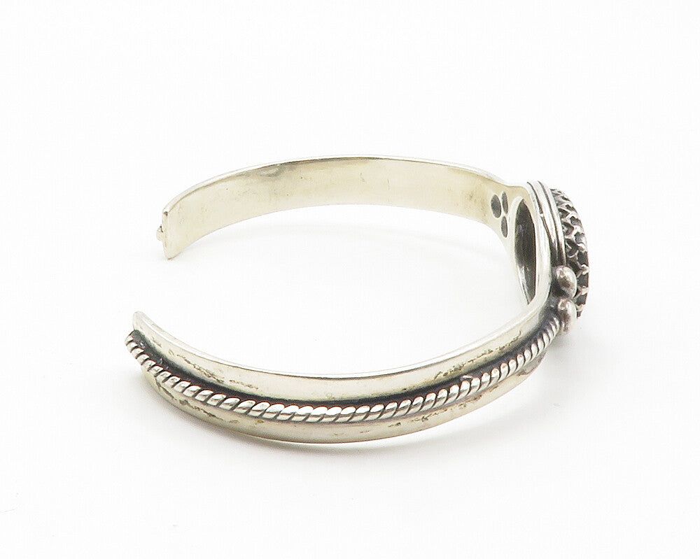 CAROLYN POLLACK RELIOS 925 Silver  Vintage Twist Detail Cuff Bracelet  BT5529