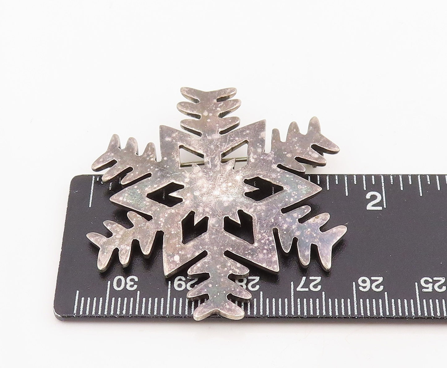 925 Sterling Silver Vintage Brooch MEXICO Winter Wonderland Snowflake   BP12081