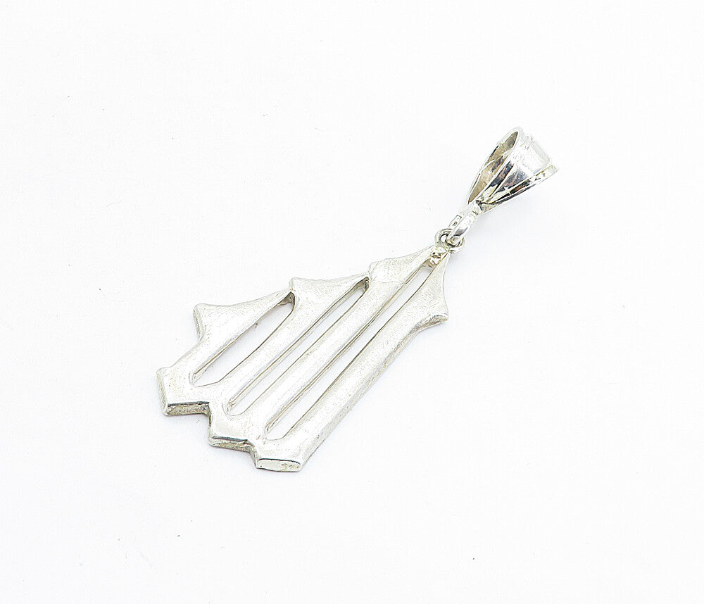 925 Sterling Silver  Vintage Shiny Graduated Design Drop Pendant  PT4361