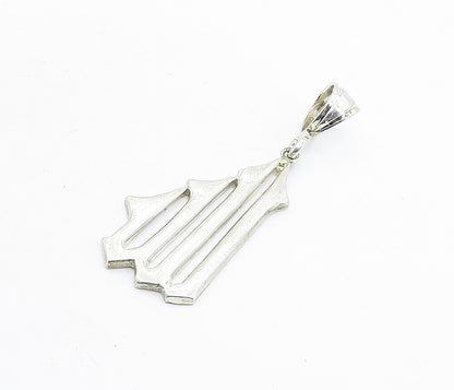 925 Sterling Silver  Vintage Shiny Graduated Design Drop Pendant  PT4361