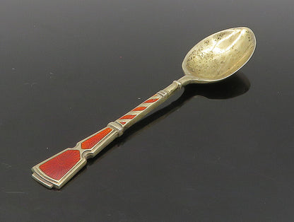 TS ENGLAND 925 Sterling Silver  Vintage Orange Enamel Souvenir Spoon  TR3254