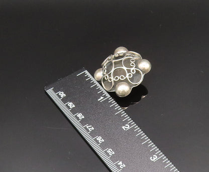 MEXICO 925 Silver  Vintage Beaded Pretzel Twist Non Pierced Earrings  EG11829