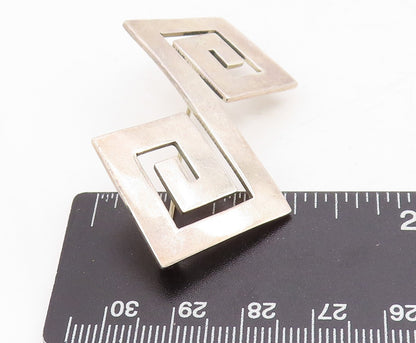 925 Sterling Silver Vintage Brooch Solid Cutout Maze key Design  BP11489