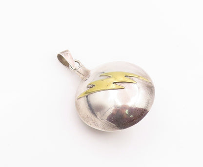 925 Sterling Silver Vintage Pendant CARLO TASCO Two Tone Bolt OPENS  PT26016