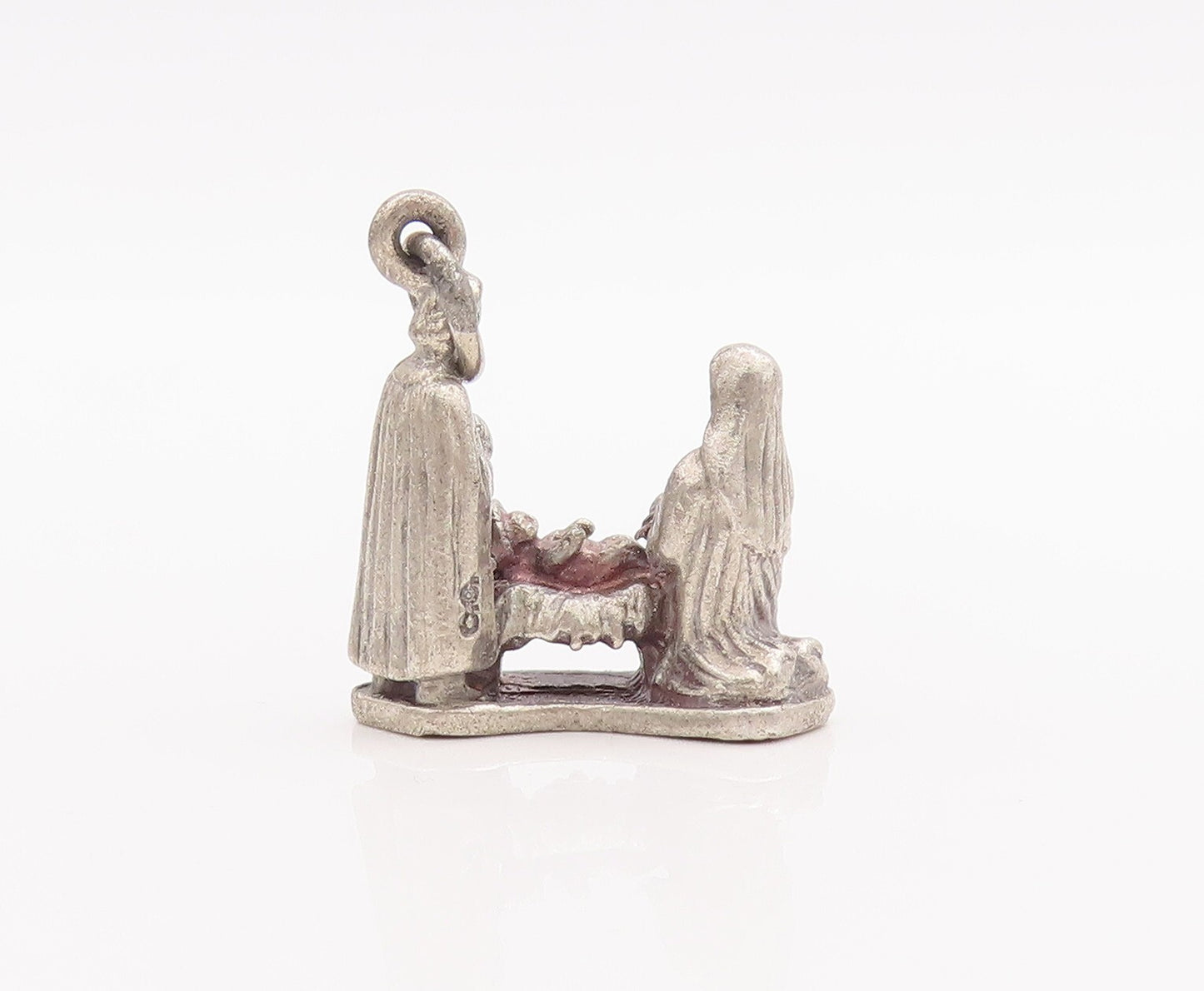 925 Sterling Silver Vintage Pendant Solid 3D Religious Charm   PT23315