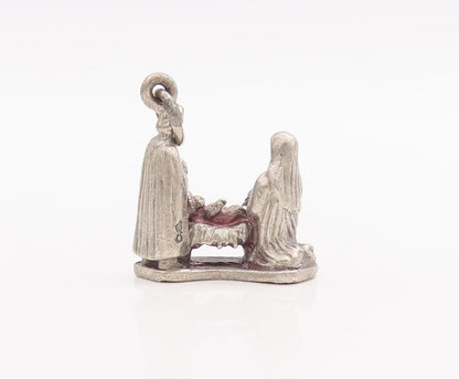 925 Sterling Silver Vintage Pendant Solid 3D Religious Charm   PT23315