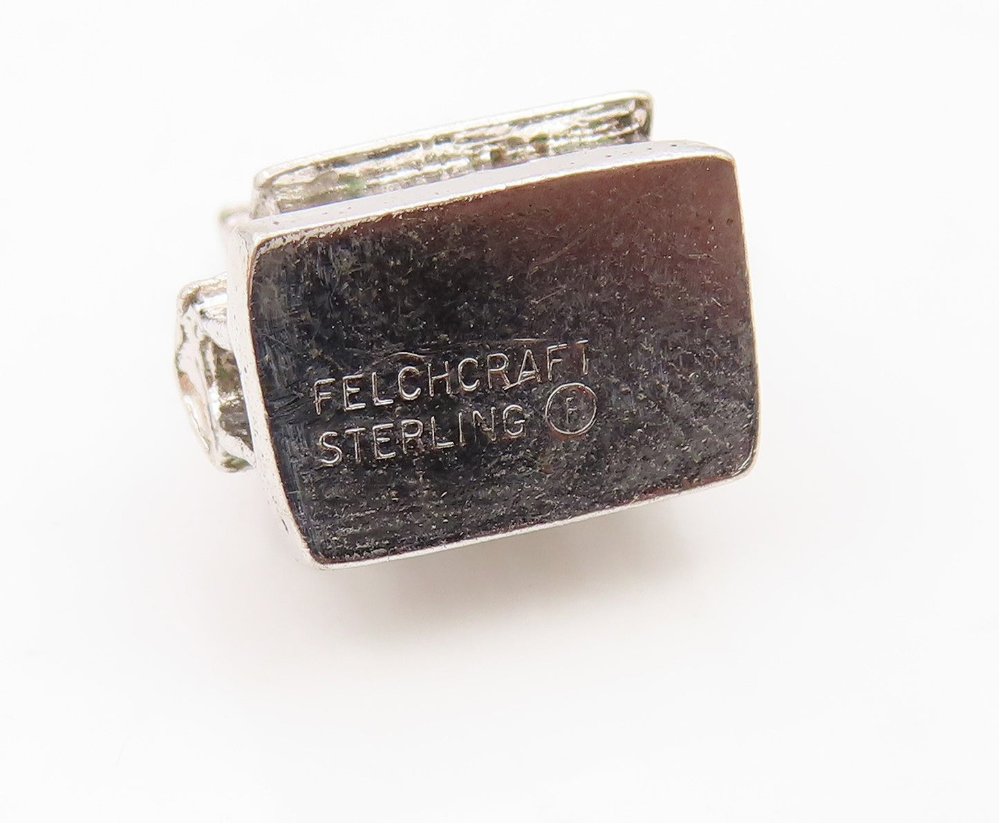 FELCHCRAFT 925 Silver  Vintage Sculpted Church Motif Charm Pendant  PT20189