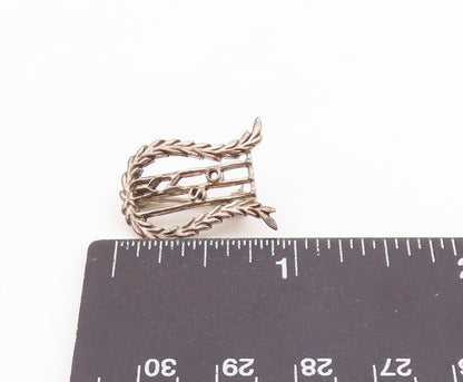 925 Sterling Silver  Vintage OSNY Floral Vine UShape Brooch Pin  BP8855