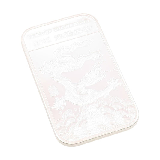925 Sterling Silver Vintage Bullion Carved Chinese Mythical Dragon Bar  TR4140