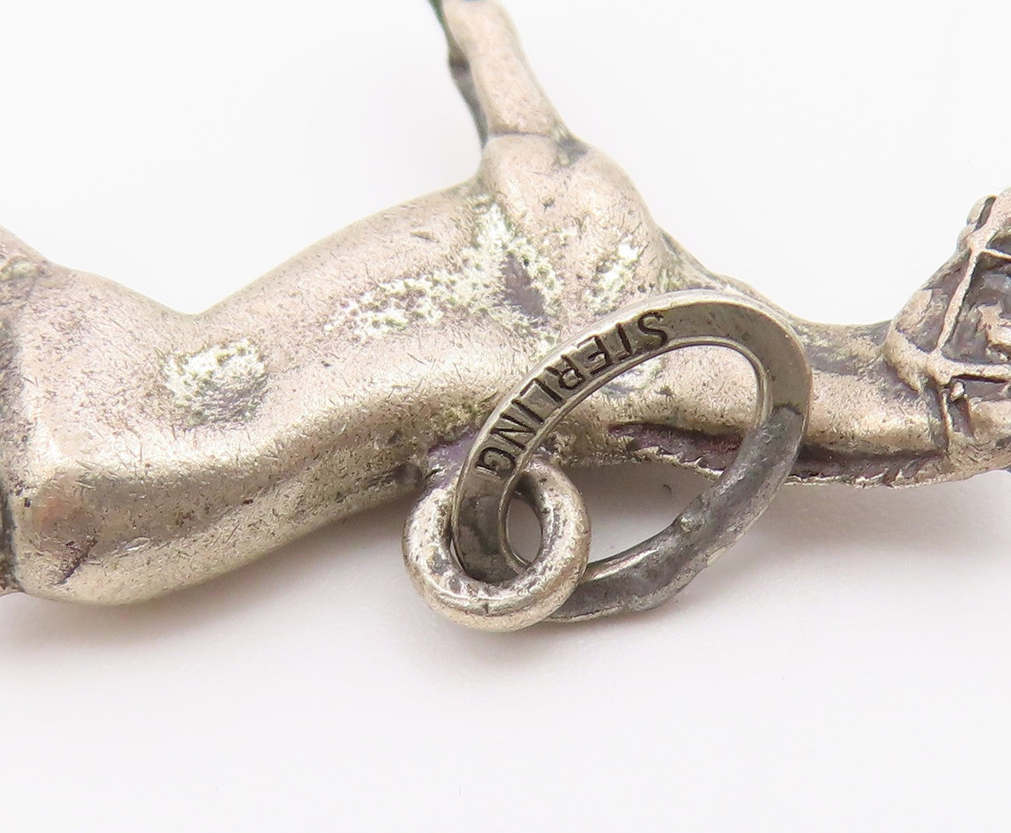 925 Sterling Silver  Vintage Standing Horse Animal Motif Pendant  PT17139