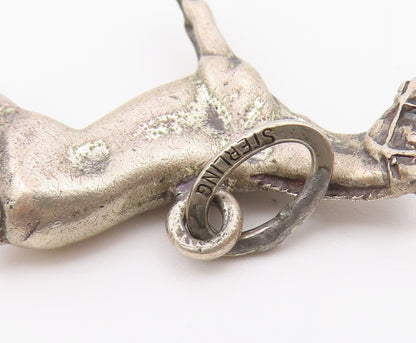 925 Sterling Silver  Vintage Standing Horse Animal Motif Pendant  PT17139