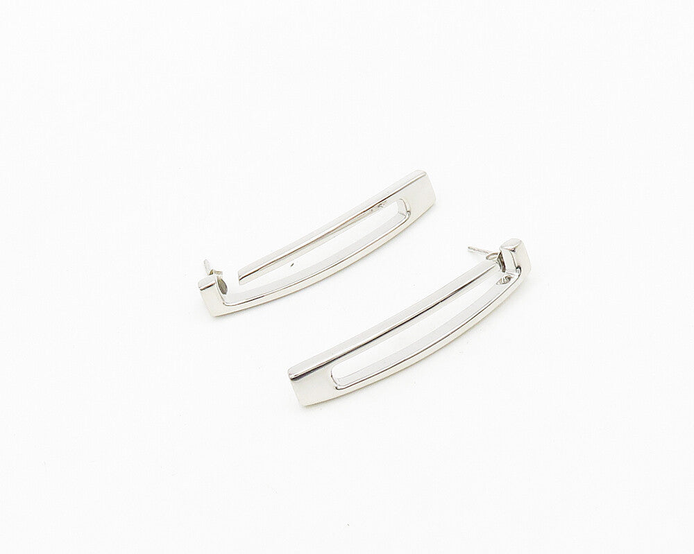 GUESS 925 Sterling Silver  Vintage Shiny Smooth Dangle Earrings  EG9695