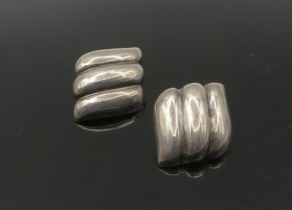BAYANIHAN 925 Silver & 14K GOLD  Vintage Shiny Fluted Drop Earrings  EG11160