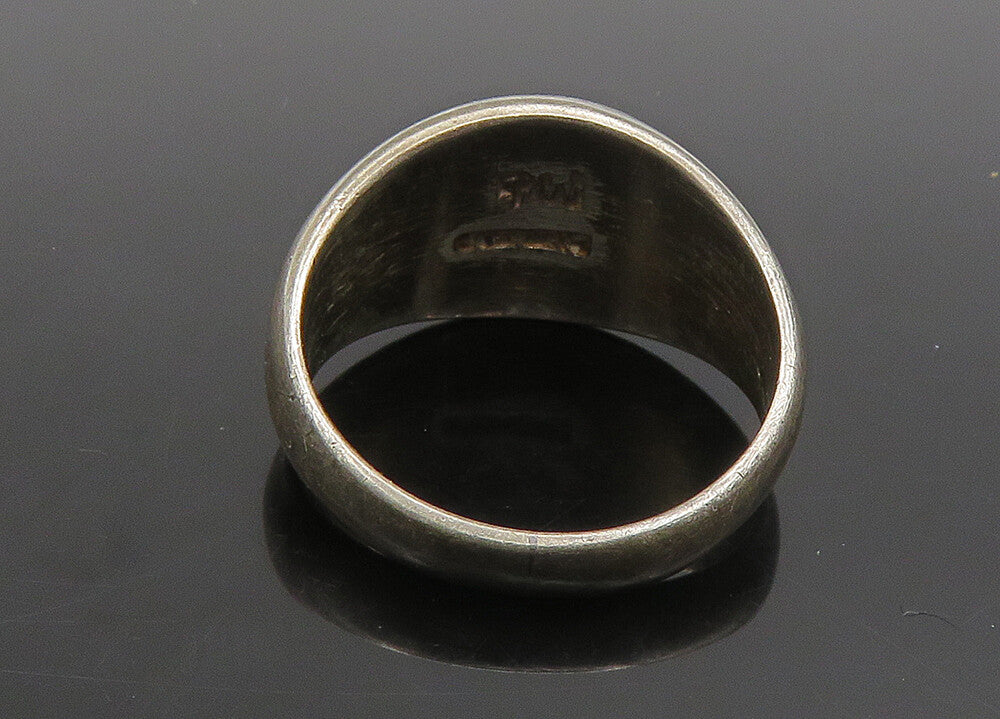 925 Sterling Silver  Vintage Antique Dark Tone Dome Band Ring Sz 6  RG23477