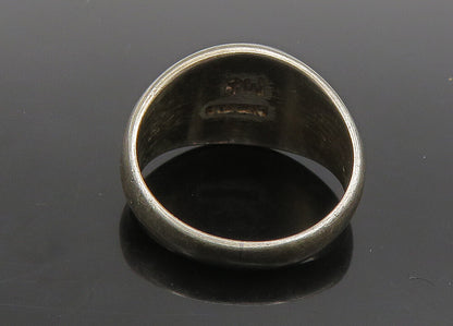 925 Sterling Silver  Vintage Antique Dark Tone Dome Band Ring Sz 6  RG23477