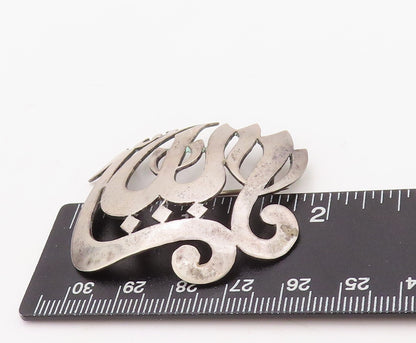 925 Sterling Silver Vintage Brooch Pin Cutout Arabic Word Allah (God)  BP11239