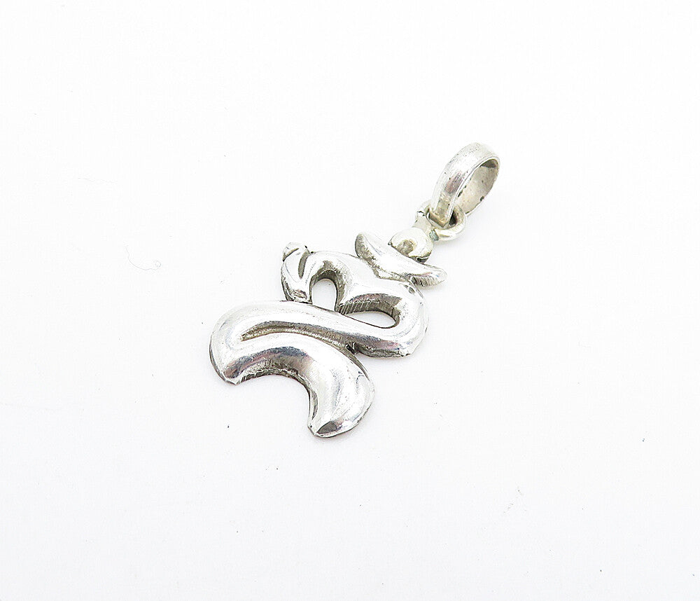 925 Sterling Silver  Shiny Petite Om Heart Spiritual Symbol Pendant  PT5846