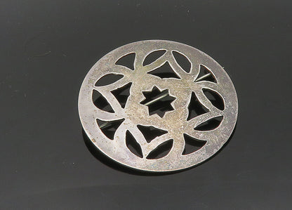 925 Sterling Silver  Vintage Antique Open Flower Pattern Brooch Pin  BP8027