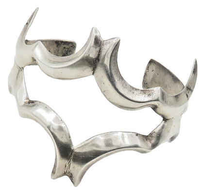 NAVAJO 925 Sterling Silver  Vintage Shiny Modernist Cuff Bracelet  BT7532