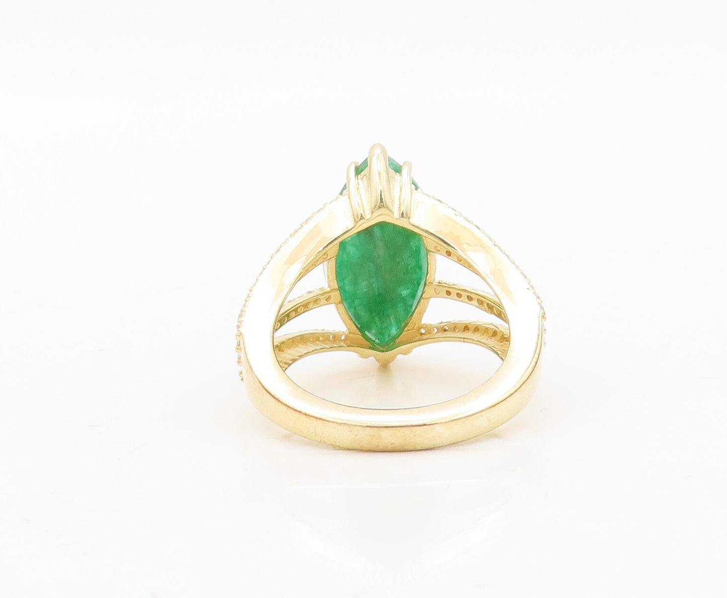925 Sterling Silver Vintage Ring Gold Plated Designer Gemstone CZ Sz 6.5 RG30391
