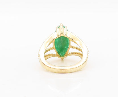 925 Sterling Silver Vintage Ring Gold Plated Designer Gemstone CZ Sz 6.5 RG30391