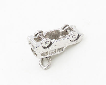 925 Sterling Silver  Vintage Shiny Petite Car Motif Drop Pendant  PT14924