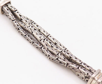925 Sterling Silver Vintage Necklace Solid Designer Linked Multi Chain  NE4329