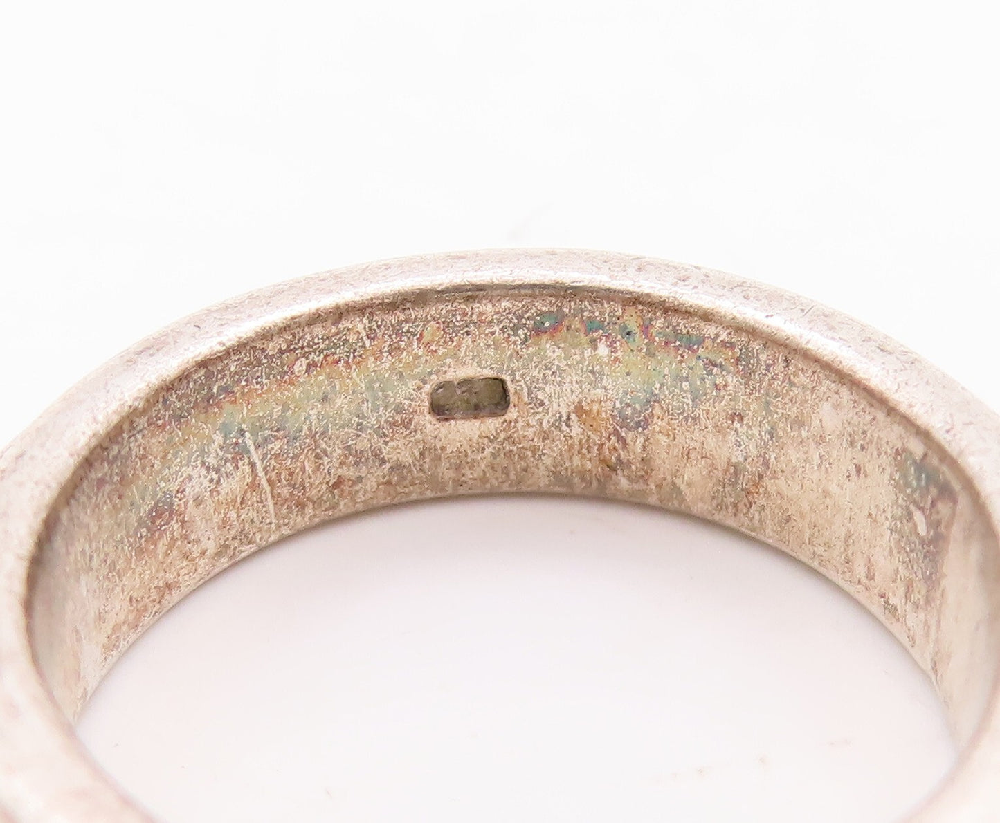 925 Sterling Silver Vintage Ring Minimalist Solid Carved 'x'   Sz 5.5  RG29097