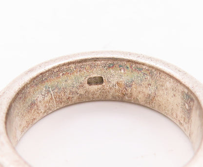 925 Sterling Silver Vintage Ring Minimalist Solid Carved 'x'   Sz 5.5  RG29097