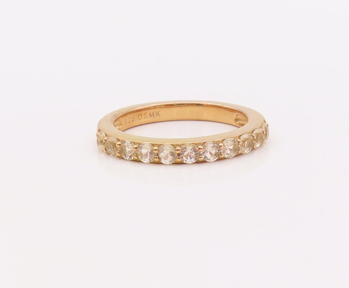 925 Sterling Silver Vintage Ring Gold Plated Stackable CZ Bands  Sz 7  RG29926