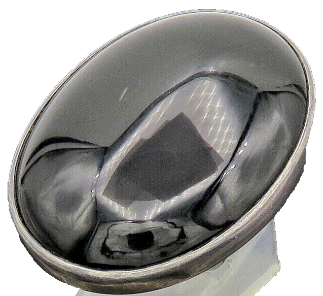 925 Silver  Vintage Black Onyx Large Heavy Cocktail Ring Sz 5.5  RG20435