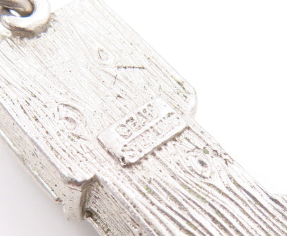 925 Sterling Silver Vintage Pendant BEAU Classic Grandfather Clock Charm PT26277