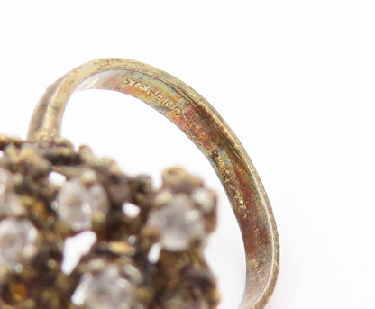 925 Sterling Silver Vintage Ring PANETTA Topaz Cluster Snowflake  Sz 7  RG34690