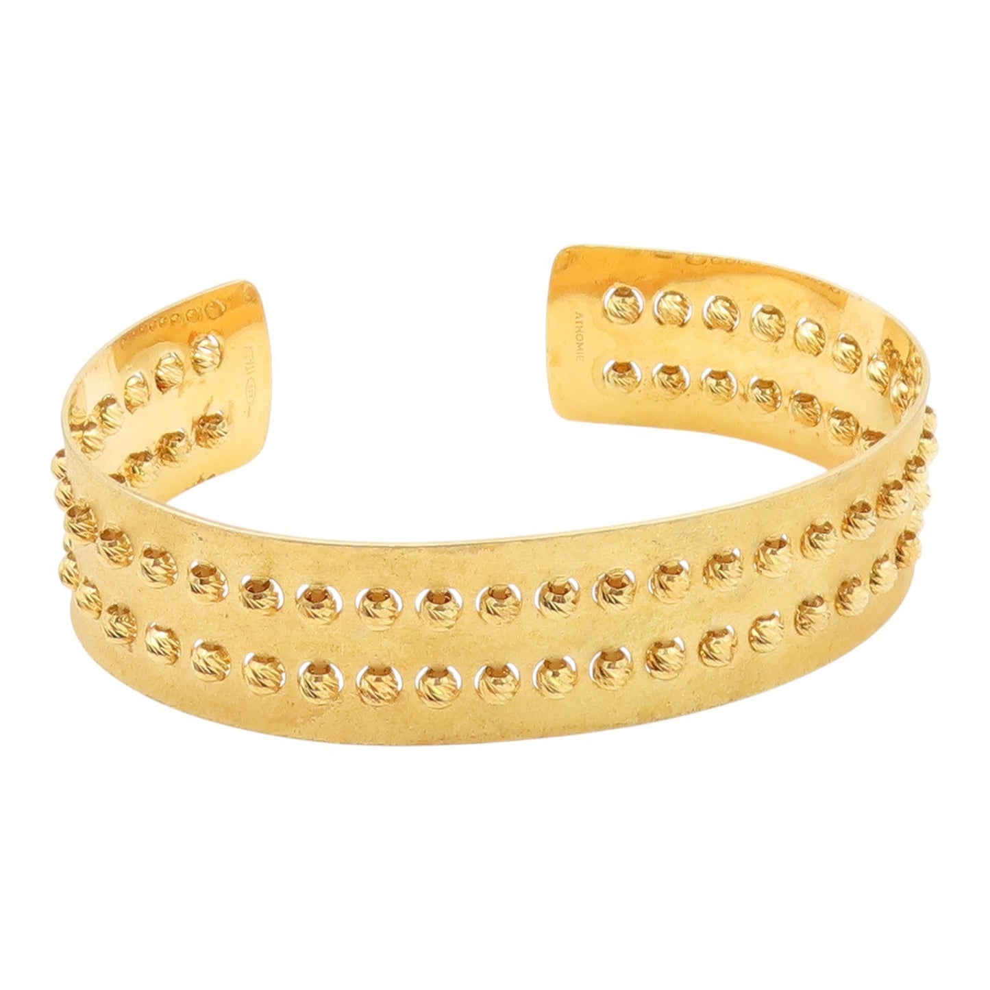925 Sterling Silver Vintage Bracelet ATHOMIE Gold Plated Spinning Beads  BT12160