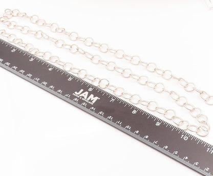 925 Sterling Silver Vintage Necklace TOUS Minimalist Solid Rings Links  NE4264