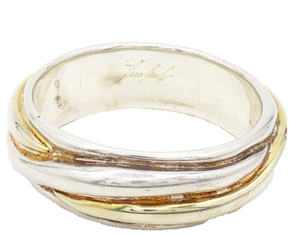 DESIGNER 925 Sterling Silver  Vintage Shiny Sculpted Bangle Bracelet  BT7312