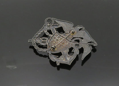 925 Sterling Silver  Vintage Antique United States Military Brooch Pin  BP7912