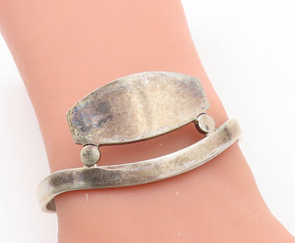 JG 925 Sterling Silver Vintage Dark Tone Modernist Cuff Bracelet  BT2327